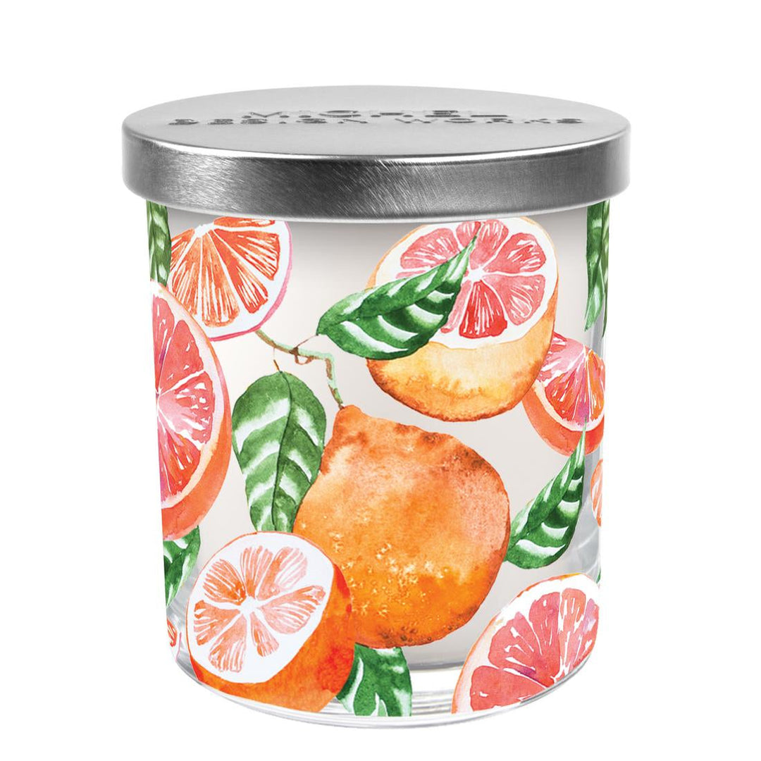 MICHEL DESIGN WORKS Pink Grapefruit Candle Jar With Lid