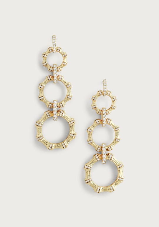 ANABEL ARAM Bamboo Long Chain Earrings