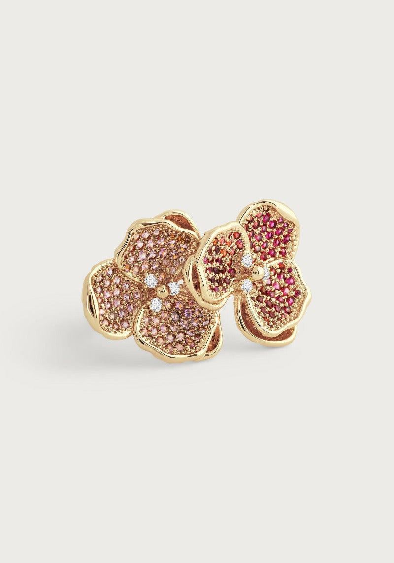 ANABEL ARAM Double Orchid Pavé Ring