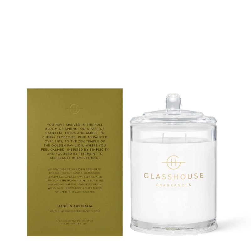 GLASSHOUSE FRAGRANCES Kyoto In Bloom Triple Scented Candle