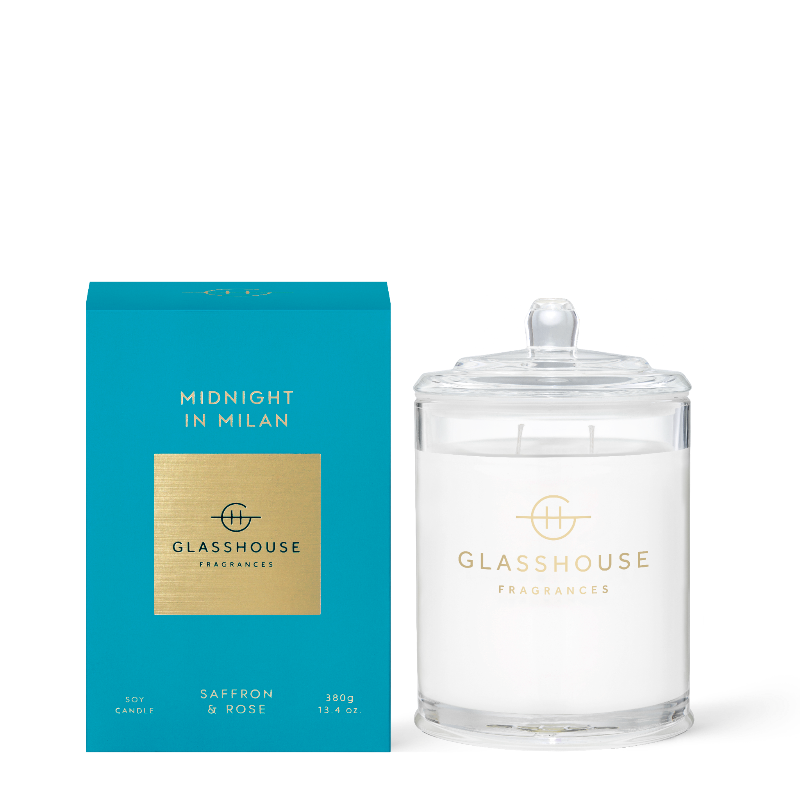 GLASSHOUSE FRAGRANCES Midnight In  Milan Triple Scented Soy Candle