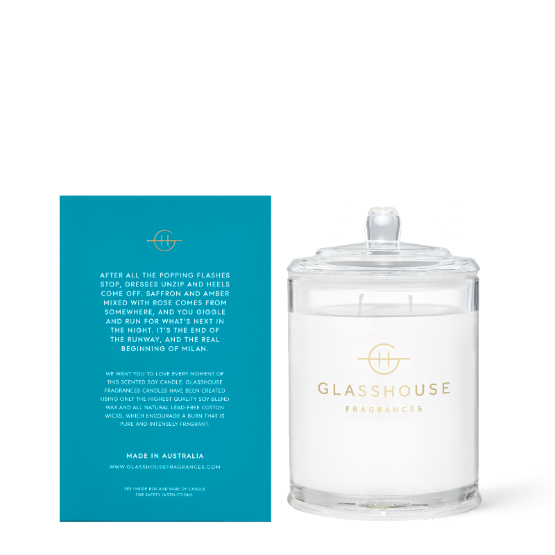 GLASSHOUSE FRAGRANCES Midnight In  Milan Triple Scented Soy Candle
