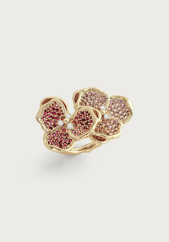 ANABEL ARAM Double Orchid Pavé Ring