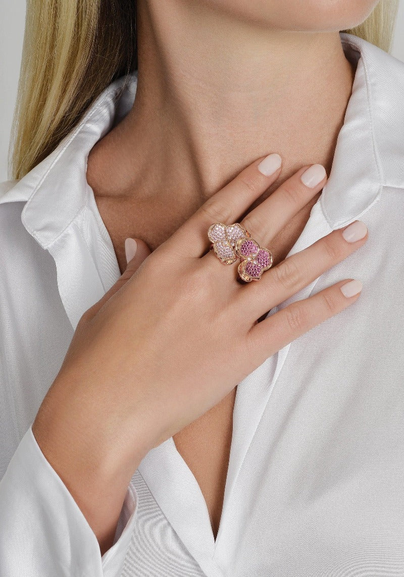 ANABEL ARAM Double Orchid Pavé Ring