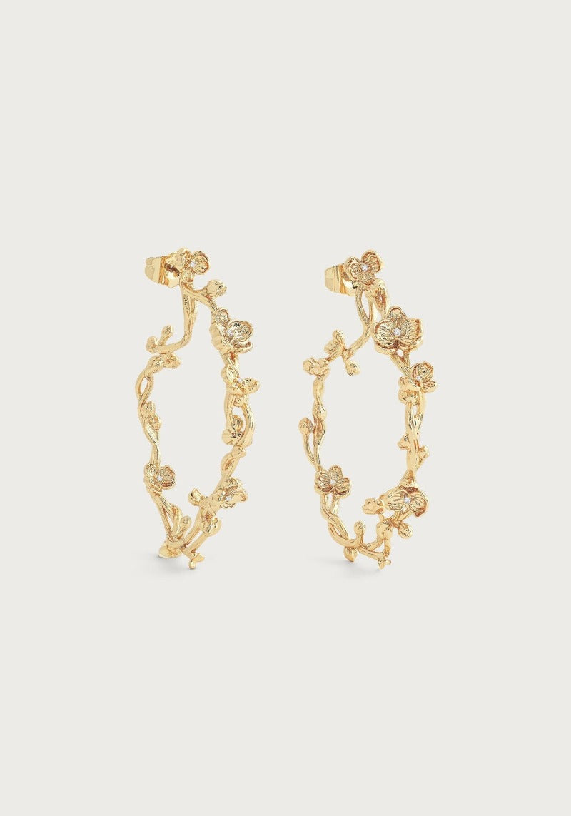 ANABEL ARAM Orchid Hoop Earrings