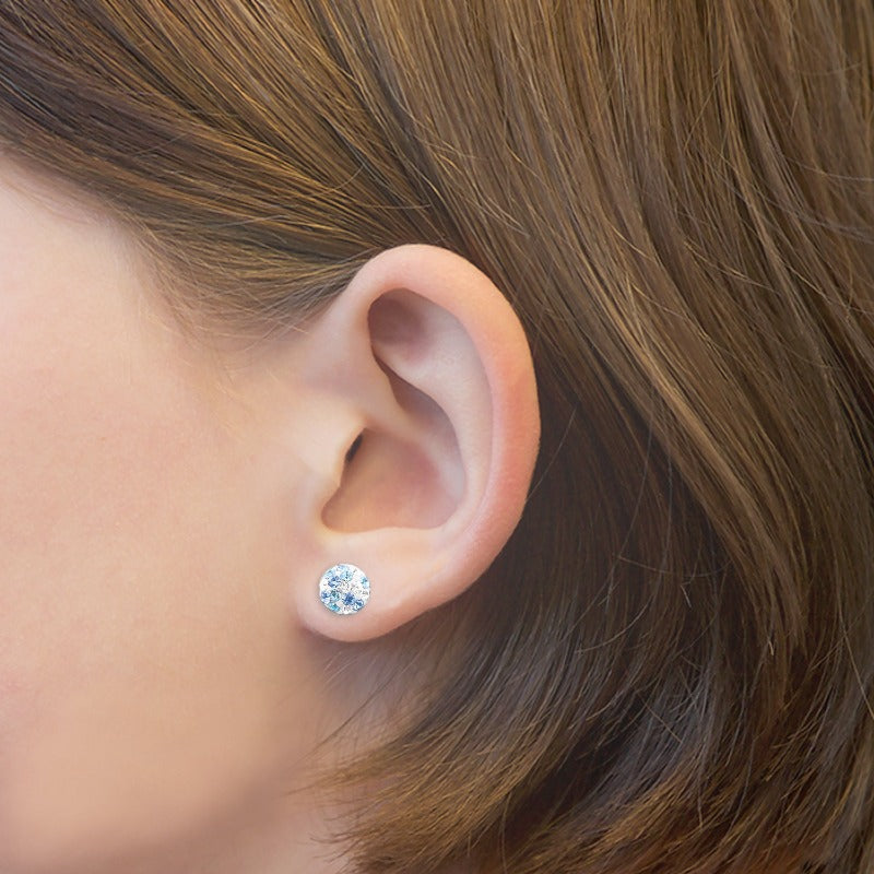 AMOR Ear studs for Girls, Silver 925
