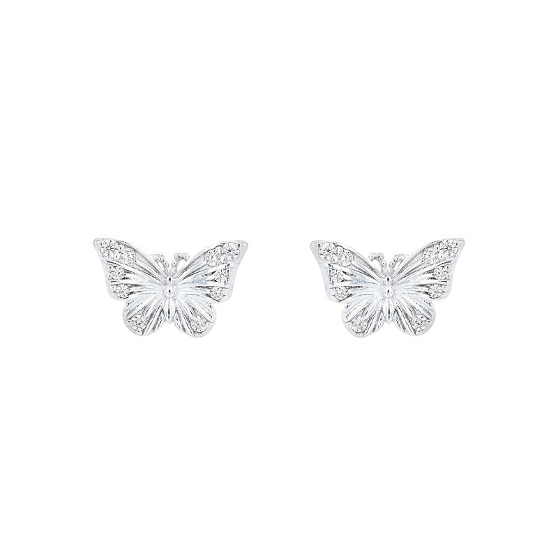 AMOR Ear studs for Women, Silver 925 | butterfly