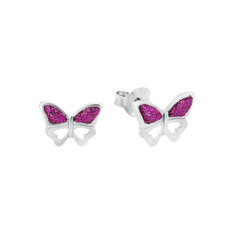 AMOR Ear studs for Girls, Silver 925 | butterfly