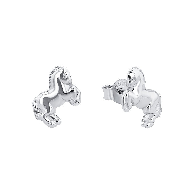 AMOR Ear studs for Girls, Silver 925 | horse