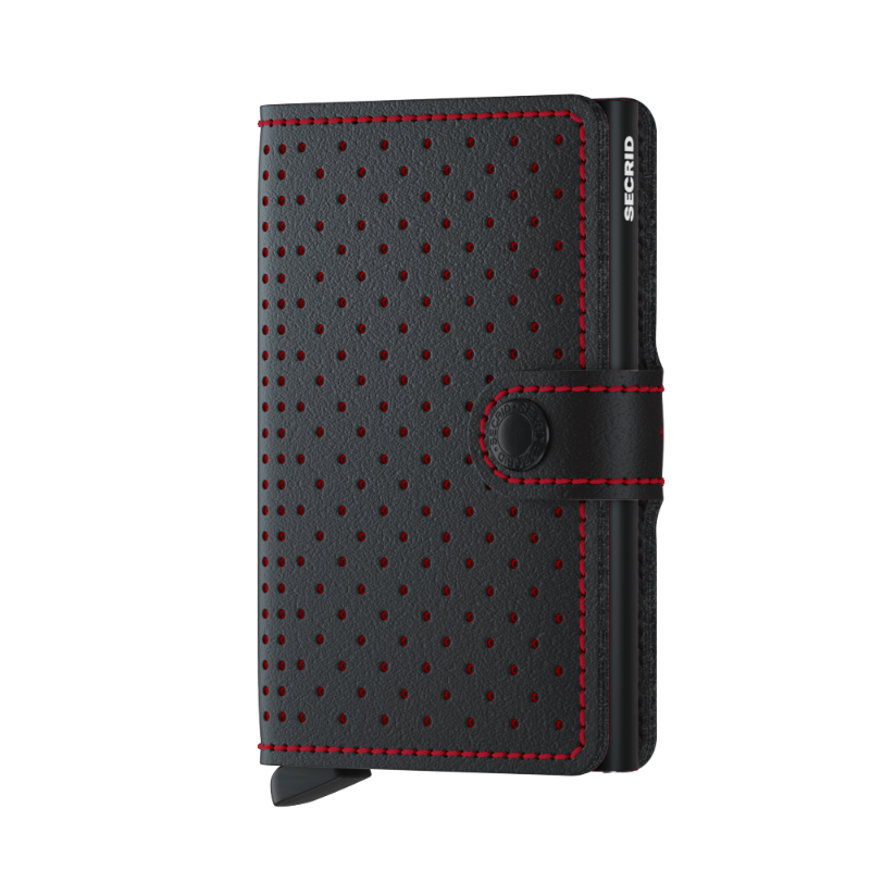 Miniwallet Perforated Black Red