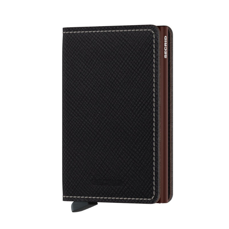 Slimwallet Saffiano Brown